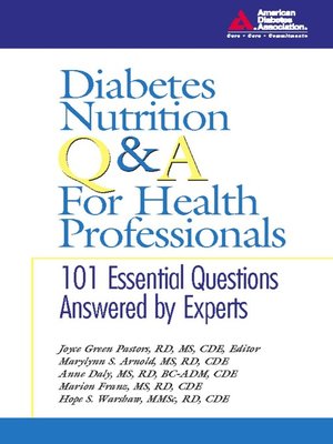 cover image of Diabetes Nutrition Q&A for Health Professionals